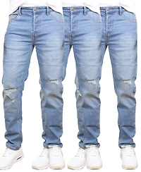 Blue Ice Men's 3-Pack Stretch Ripped Jeans