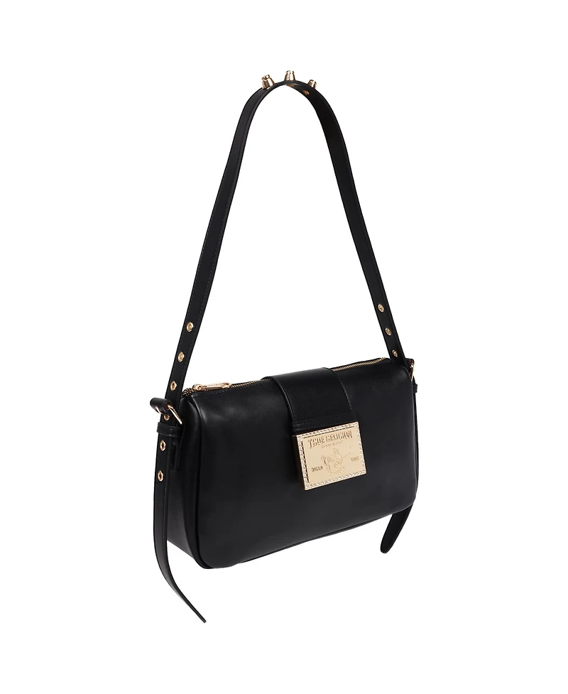True Religion East West Shoulder Bag with Belt Buckle Tab