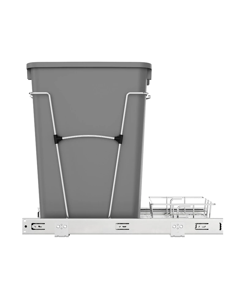 Rev-a-Shelf Pullout Trash Can 35 qt. for Kitchen Cabinets, Silver, Rv-12KD-17C S