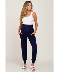 Pinkblush Maternity Navy Blue Band Jogger Pants