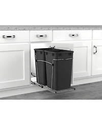 Rev-a-Shelf Double Pullout Trash Can 27 qt. for Kitchen, Black, Rv-15KD-18C S