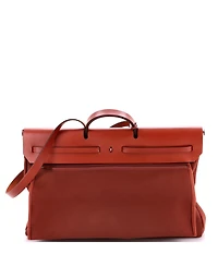 Pre-Owned Hermes 50 Herbag Zip Leather and Toile