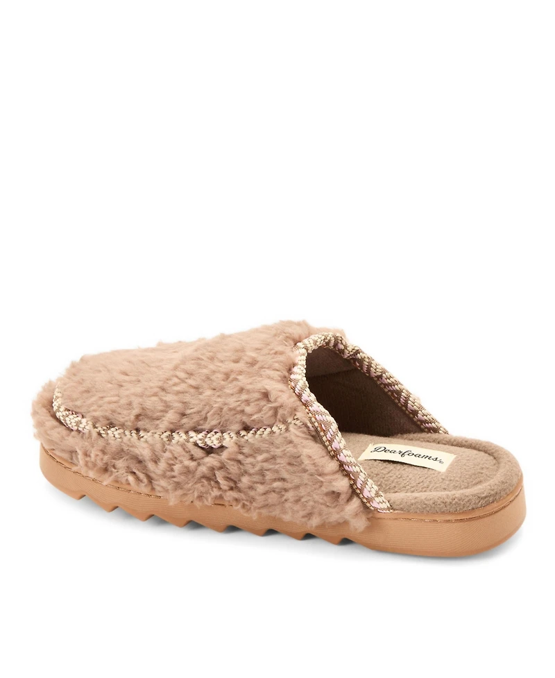 Dearfoams Women's Raven Teddy Scuff Slipper