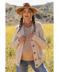 Pinkblush Maternity Beige Basic Ribbed Cardigan Sweater