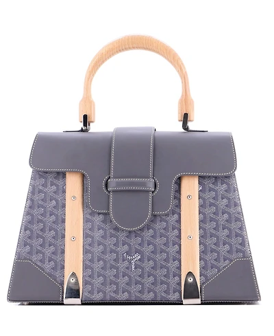 Pre-Owned Goyard Mm Saigon Top Handle Bag Coated Canvas with Leather