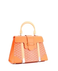 Pre-Owned Goyard Mm Saigon Top Handle Bag Coated Canvas with Leather