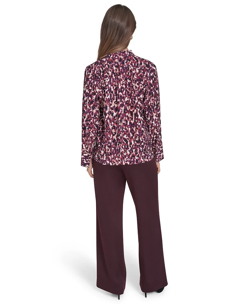 Halston Women's V-Neck Long Sleeves Tunic Top