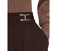 Halston Women's Mid Rise Wide Leg Trousers