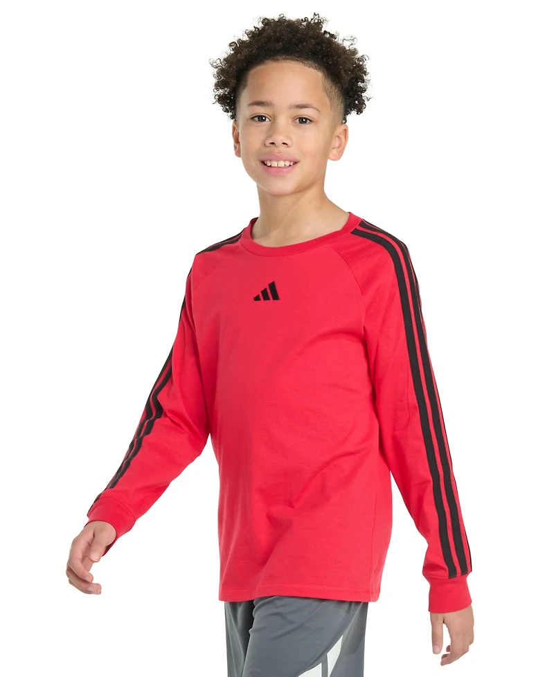 adidas Boys 8-20 Long Sleeves 3-Stripes T-Shirt