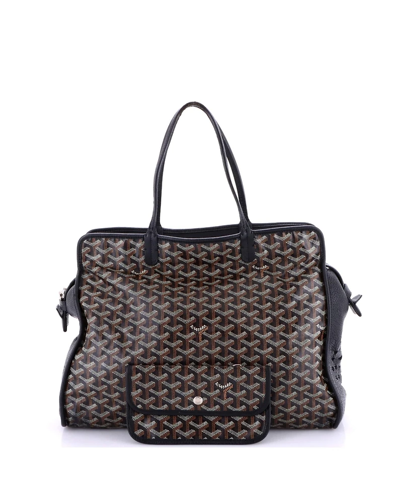 Pre-Owned Goyard Pm Hardy Pet Carrier Coated Canvas