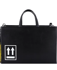 Pre-Owned Off White Medium Box Tote Printed Leather