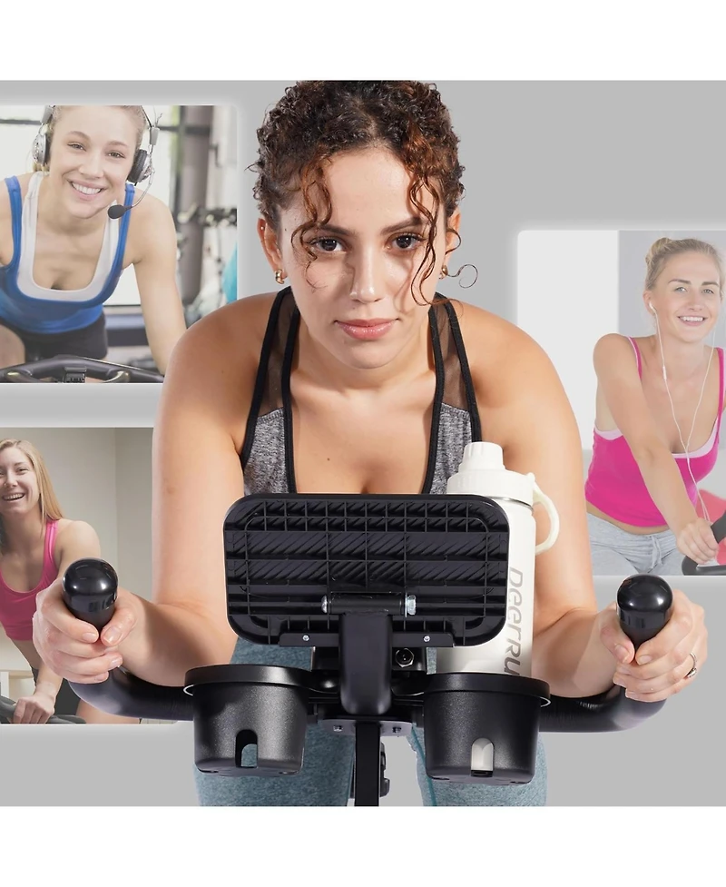 DeerRun Exercise Bike, Indoor Cycling Bike Brake Pad/Adjustable Magnetic Stationary Bike with App,