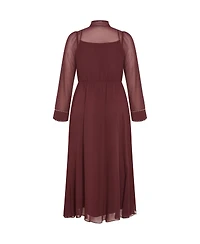 City Chic Women's Kara Stud Tie Neck Maxi Dress