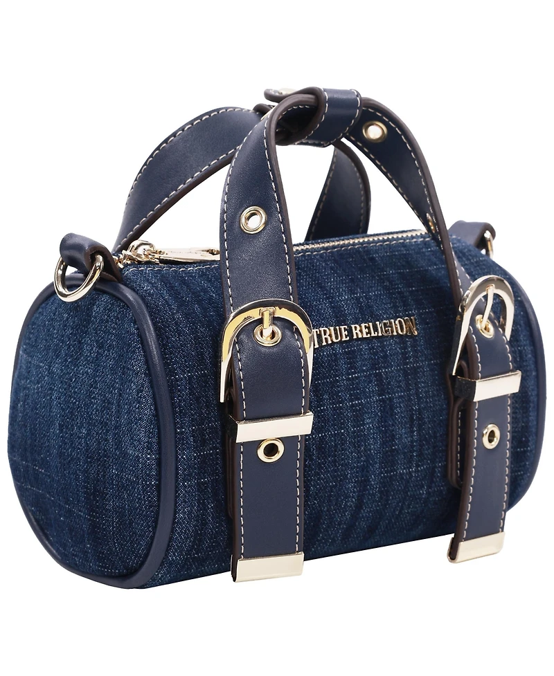 True Religion Denim Buckle Strap Mini Satchel