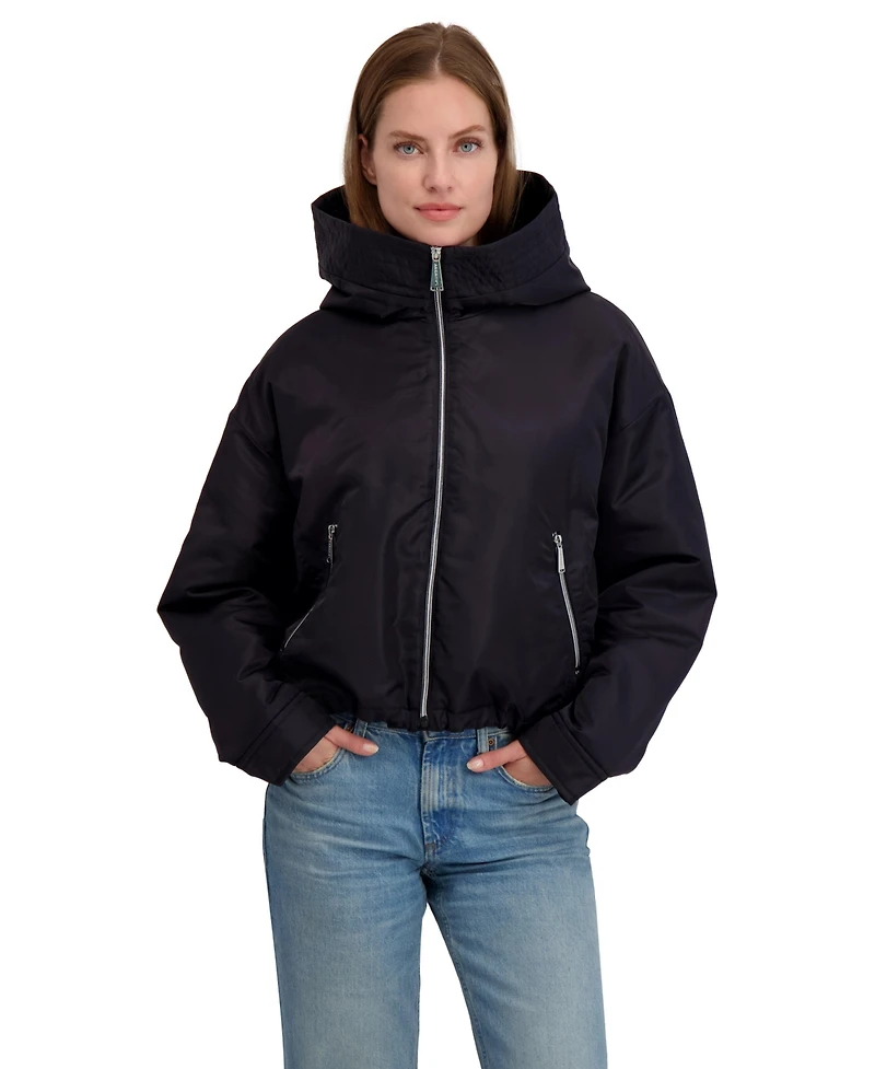 Laundry By Shelli Segal Women's Hooded Bomber Jacket