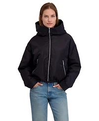 Laundry By Shelli Segal Women's Hooded Bomber Jacket