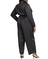 Eloquii Women's Pinstripe Blazer Jumpsuit