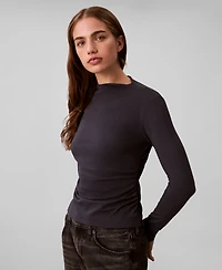 Calvin Klein Women's Slim Long Sleeve Mock Neck Top