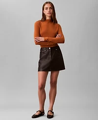 Calvin Klein Women's Slim Long Sleeve Mock Neck Top