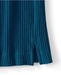 Lands' End Women's Long Sleeve Waffle Shawl Collar Henley