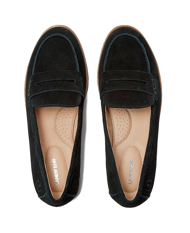 Lands' End Women's Comfort Lug Sole Suede Loafers