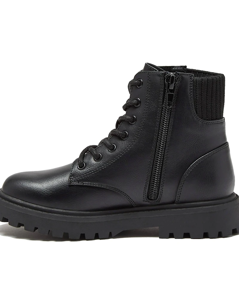 Lands' End Girls Zip Up Lugged Boots