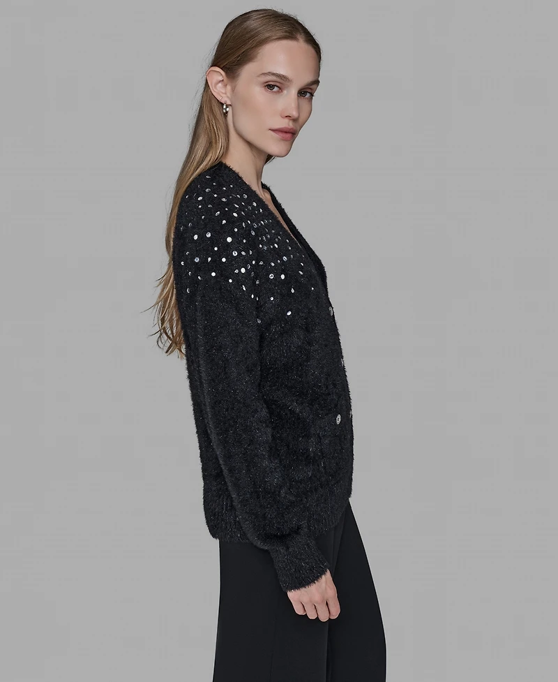Karl Lagerfeld Paris Women's V-Neck Cardigan