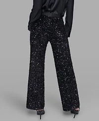 Karl Lagerfeld Paris Womens Collar Sequin Detail Top Sequin Detail Pants
