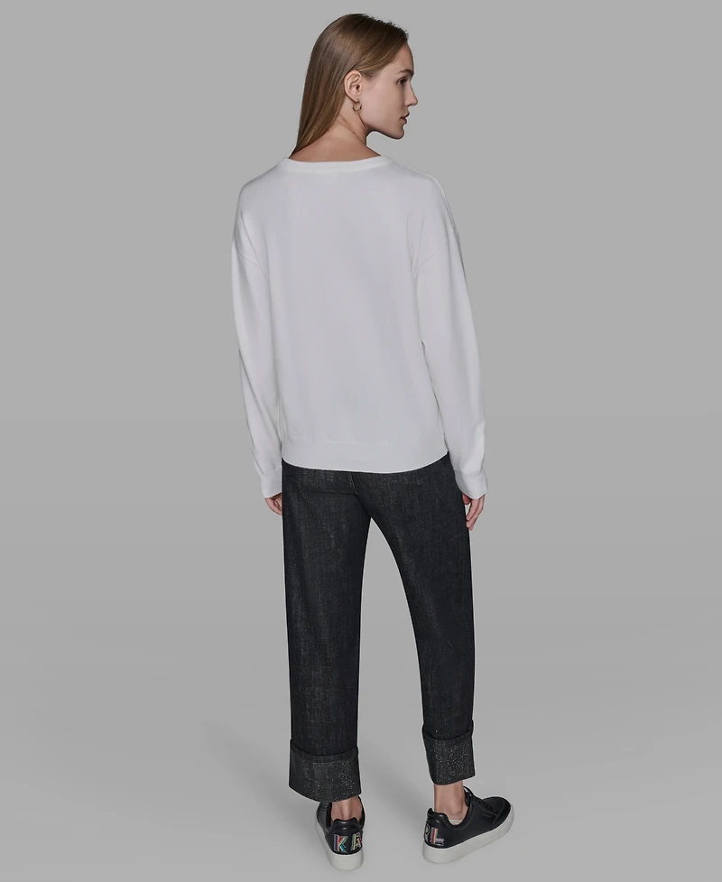 Karl Lagerfeld Paris Women's Kool Karl Crewneck Sweater