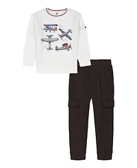 Kids Headquarters Boys 4-7 2-Piece Long Sleeve Top and Joggers Set