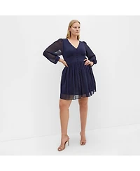 City Chic Women's Serina V Neck Mini Dress