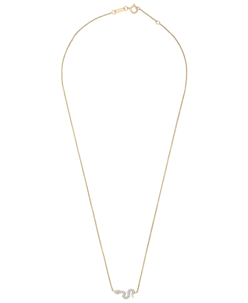 Wrapped Snake Design Diamond Necklace (1/6 ct. t.w.) in 10K Yellow Gold
