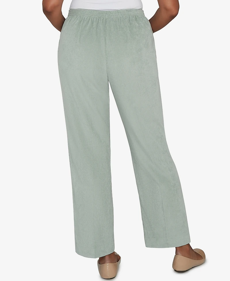 Alfred Dunner Stockbridge Pull-On Corduroy Flat Front Average Length Pant
