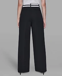 Karl Lagerfeld Paris Women's High-Rise Contrast Band Pants