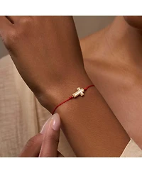 Faithful Abundance Mother Of Pearl Cross Red String Bracelet