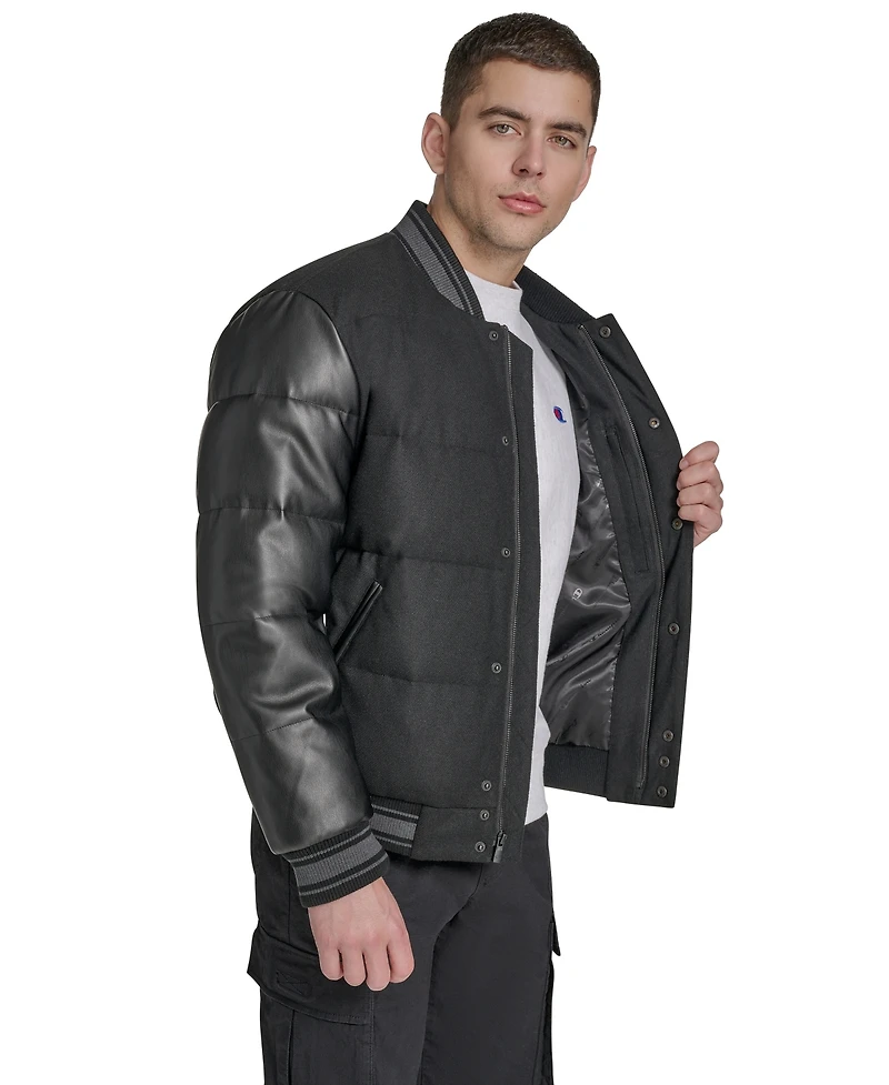 Champion Men's Wool Blend Quilted Puffer Jacket