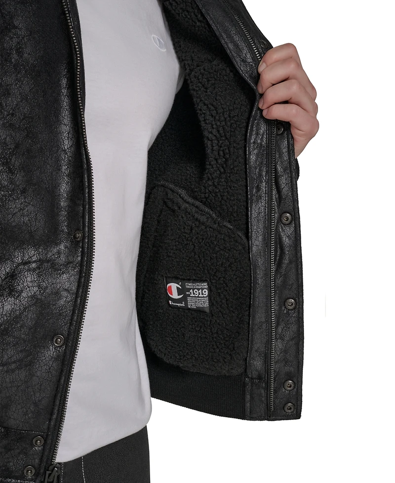 Champion Men's Faux Shearling Varsity Jacket