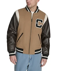 Champion Men's Mixed-Media Varsity Bomber Jacket