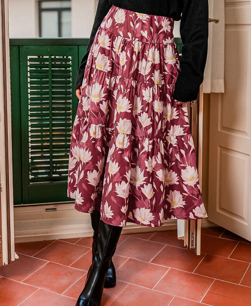 Cupshe Women's True Love Floral Midi Skirt