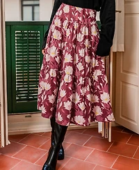 Cupshe Women's True Love Floral Midi Skirt