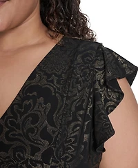 Tommy Hilfiger Plus Flutter Foil Midi Dress