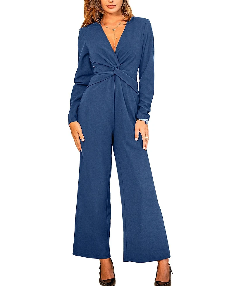 Cupshe Women's Elegant Twist Front Wide Leg Jumpsuit