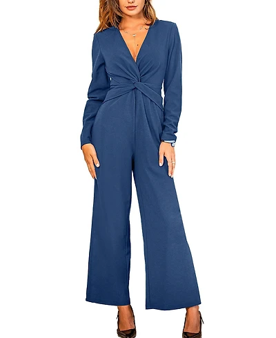 Cupshe Women's Elegant Twist Front Wide Leg Jumpsuit