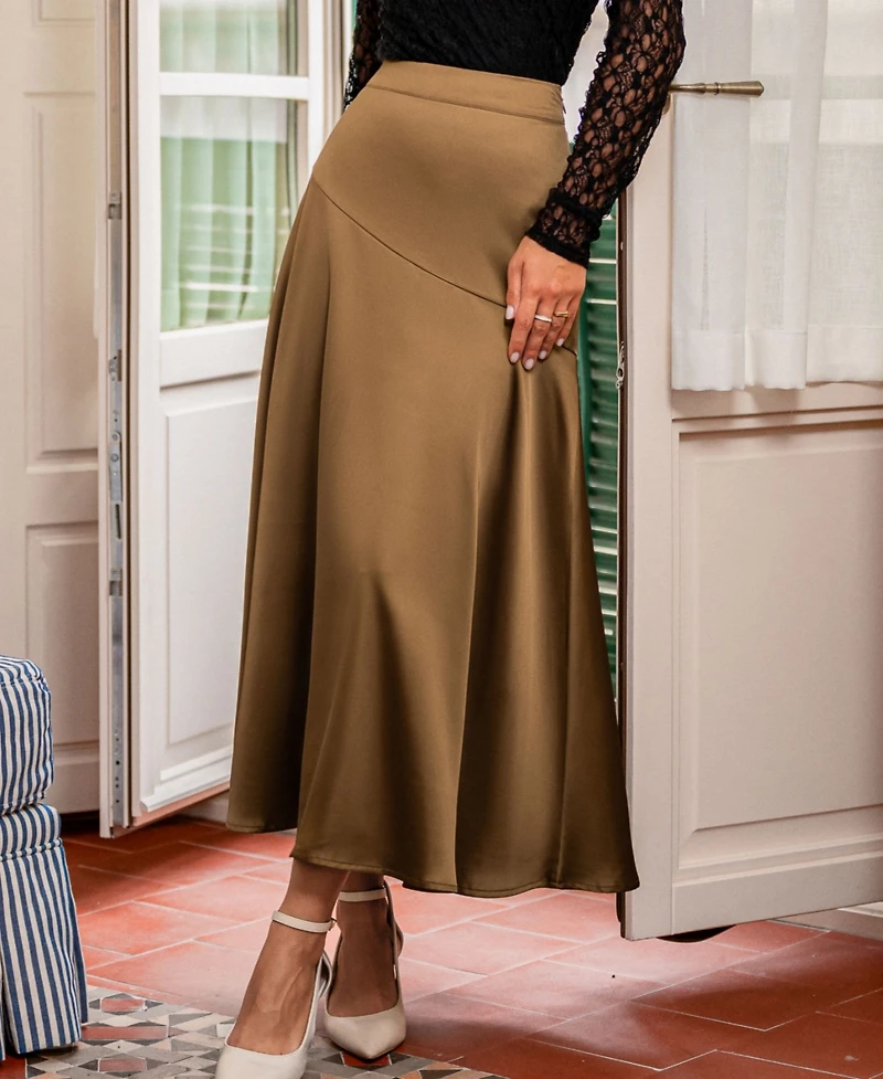 Cupshe Women's Take the Spotlight Brown Maxi Skirt