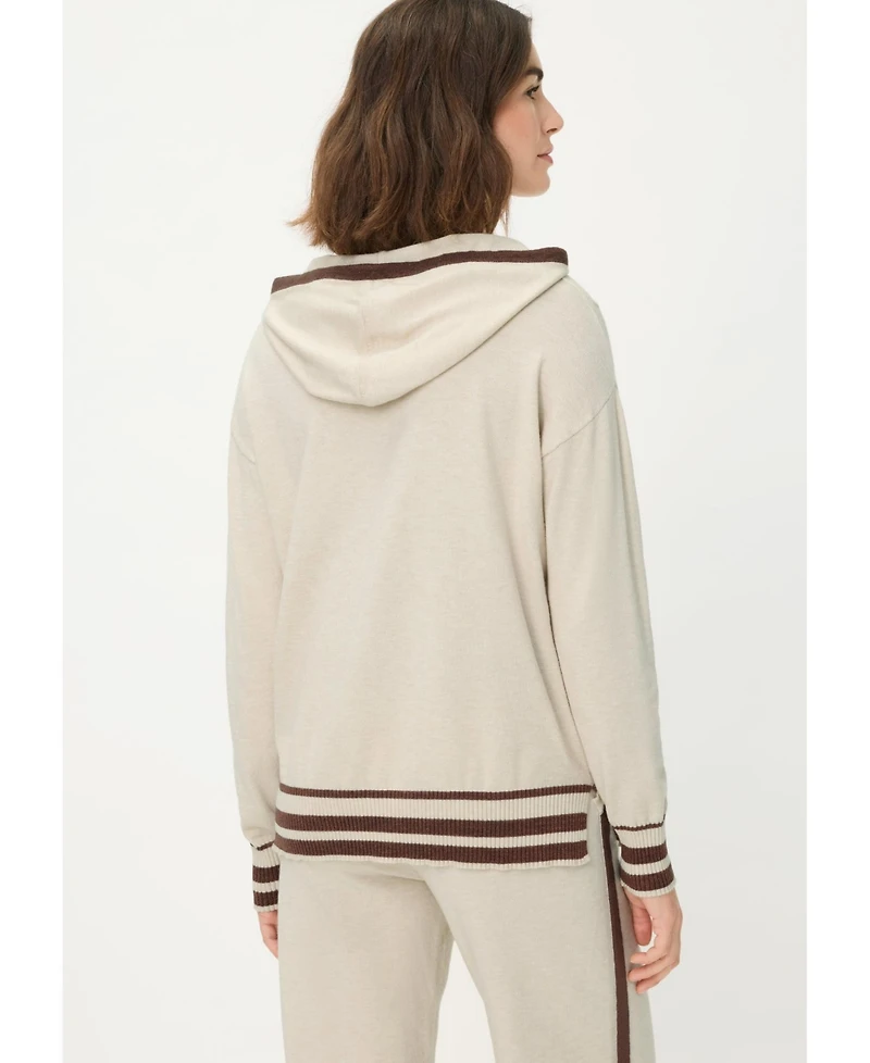 Olsen Women's Knit Hoodie Pullover with Stripes
