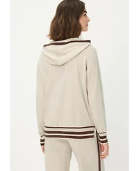 Olsen Women's Knit Hoodie Pullover with Stripes