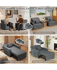 Aecojoy 36" Sleeper Chair, Convertible Chair Bed for Adults, 3-in-1 Pull Out Sofa