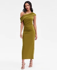 Rachel Roy Women's Asymmetrical Drape Beaded Strap Midi Dress