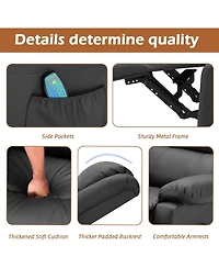 Aecojoy Recliner Couch with Massage&Heat Function, 3-Seat Wall Hunger Reclining Sofa