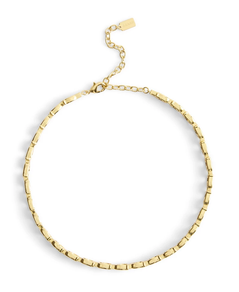 Coach Gold Beveled Signature C Link Choker Necklace